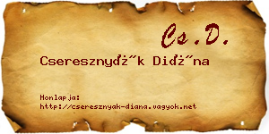 Cseresznyák Diána névjegykártya